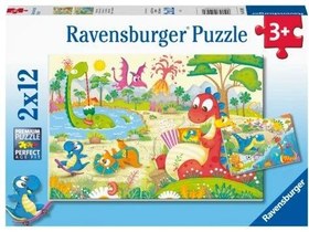 Resim Ravensburger 2x12 Parça Puzzle Dino Dostlar 052462 