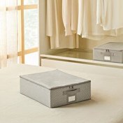 Resim Küçük Boy Gri Balıksırtı Destekli Kutu Hurç 31 X 38 X 12 Cm Ocean Home Textile