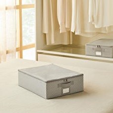 Resim Küçük Boy Gri Balıksırtı Destekli Kutu Hurç 31 X 38 X 12 Cm 