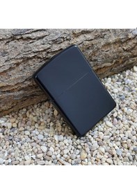 Resim Mat Siyah Çakmak Zippo Tarzı Çakmak 
