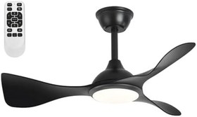Resim Cata CT-3001 Modern Tavan Vantilatörü Siyah LED Işıklı ve Uzaktan Kumandalı LED Sessiz Motor Şık Tasarım 3 Renk Moduyl 