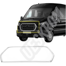 Resim Ueskrom Ford Transit Krom Ön Panjur Çerçevesi Geniş Model 4 Prç. 2018 Ve Üzeri 