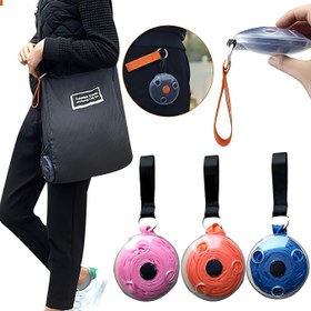 Resim 1 adet Disk Taşınabilir Alışveriş Çantası, Disk Alışveriş Çantası, Katlanabilir Tote Kılıf Klipsli Omuz Çantası, Hafif, Yer Tasarruflu, Yeniden Kullanılabilir Market Çantaları 
