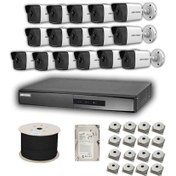 Resim Hikvision 2 MP Mikrofonlu 16 Kameralı 4 TB Disk Tak Çalıştır Hazır IP Kamera Seti 