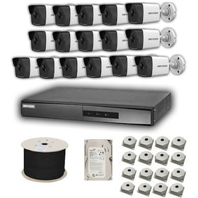 Resim Hikvision 2 MP Mikrofonlu 16 Kameralı 4 TB Disk Tak Çalıştır Hazır IP Kamera Seti 