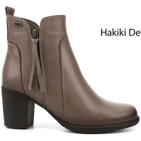 Resim Gönderi(R) Gönderi R Kadın Vizon Floter Fermuarlı Kalın Topuklu Hakiki Deri Bot Gkzb13410406 Vizon 