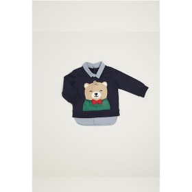 Resim Brandandbrand Wonder Kids Erkek Bebek Lacivert Gömlek Wk20Aw3036 3-6 Ay 