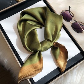 Resim 1 Adet Zümrüt Yeşili Çiçek Baskılı Kare Eşarp - Taklit Şık Kadınlar için Çok Yönlü Boyun & Baş Sarma, Olgun Durumlar İçin Hafif Moda Aksesuarı, Kadınlar İçin Mükemmel Hediye, Zarif Tasarım, Yumuşak Dokusu, Pürüzsüz Yüzey 