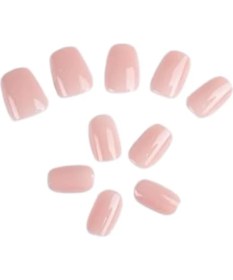 Resim Beauty Takma Tırnak Seti & Zararsız Yapıştırıcı Küt Pembe 