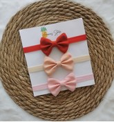 Resim Kız Bebek Çocuk 3lü Fiyonk Bandana Seti 