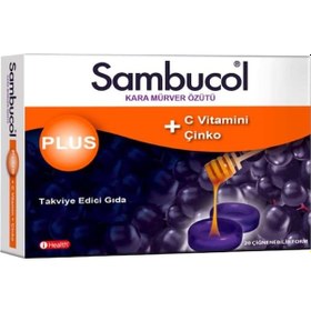 Resim Sambucol Plus Kara Mürver Eki 20 Boğaz Pastılı 