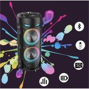 Resim SIGHTZER BLUETOOTH HOPARLÖR SD KART USB GİRİŞLİ MİKROFONLU LED IŞIKLI ŞARJLI KABLOSUZ SPEAKER 
