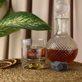 Resim Vintage Tasarımlı Çiftlere Özel Taşlı Viski Kadehi Seti 