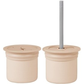 Resim Oioi Ham+hüp Pipetli Silikon Bardak Seti Bubble Beige / Powder Grey 