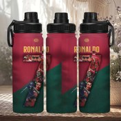 Resim 20oz Paslanmaz Çelik İzole Su Şişesi - Yeniden Kullanılabilir, Kamp ve Açık Hava Aktiviteleri için Çok Amaçlı, İdeal Sevgililer Günü ve Paskalya Hediyesi, Kırmızı "RONALDO" Futbol Oyuncusu Tasarımı, Açık Hava Hidrasyon | Canlı İllüstrasyon | Dayanıklı İzole Bardak 