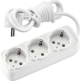 Resim Grup Priz - 2 Metrelik Topraklı Uzatma 3'lü Priz, 2m Kablolu Fiş 