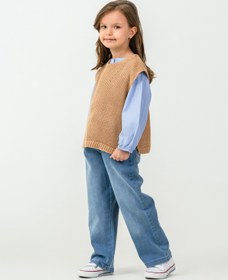 Resim Harika KIDS Kız Çocuk Triko Yelek-Gömlek-Kot Pantolon 3'lü Takım 
