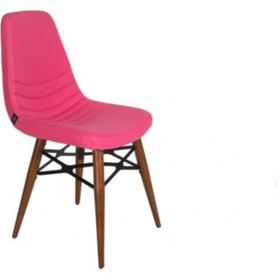 Resim Bürotrend Candy Pembe Bekleme Koltuğu Ahşap Ayak 