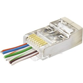 Resim Cat6e Ez Rj45 Metal Konnektör 100 Adet Plastik Kutu - Şeffaf Nd2423 