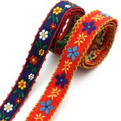 Resim 1 Yard Çiçekli Jakar Kumaş Kurdele, 16/20mm Genişlikte, DIY için Nakışlı Polyester Dokuma Bant, Dikiş El Sanatları, Çantalar, Şapkalar, Hediye Paketleme, Scrapbooking 