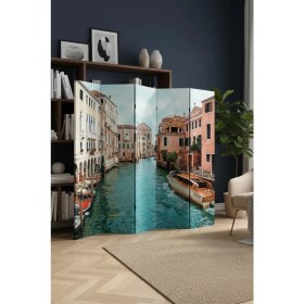 Resim Artavessa Dekoratif 5 Kanatlı Dijital Baskılı Kanvas Paravan - Seperatör - 200X180 cm - Model 3 