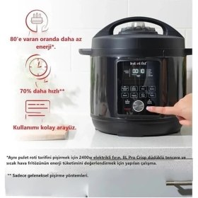 Resim Pot, Duo Whisperquiet/sessiz Çok Amaçlı Pişirici, Düdüklü Tencere, Sterilizatör, Yoğurt Hazırlayıcı, Sous Vide Cihazı, DPPC604, 5.7 Litre, Siyah 