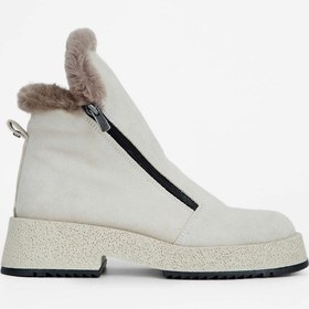 Resim Tamer Tanca Kadın Hakiki Deri Taş Süet Casual Bot 33 629 Bn Bot Sk23/24 Tas Suet Taş 