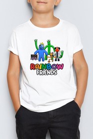 Resim Morinna Rainbow Friends Roblox Baskılı Unisex Çocuk Tişört T-Shirt MR-04 