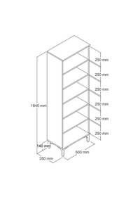 Resim Ferniso Mobilya 4 Kapak 6 Bölmeli Ayakkabılık Full Sepet Ceviz 