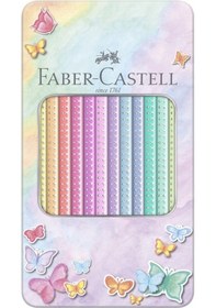 Resim Faber-Castell Parlak Pastel Renkli 12'li Boya Kalemi 