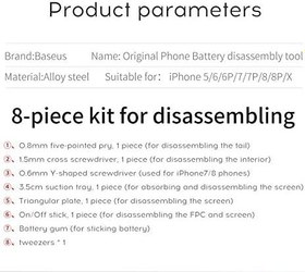 Resim Baseus iPhone 6 Plus/6S Plus Batarya Tamir Kiti ACDM-IP6SP 