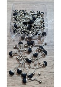 Resim Melodi Scarf Taşlı Eşarp Şal Klipsi 6 Adet Siyah Siyah 