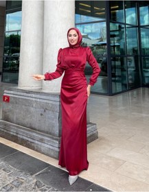 Resim modadeywearst Kolları Püsküllü Saten Tesettür Abiye 