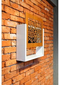 Resim Modem Saklama Kutusu Sürgülü Yukarı Açılır 35 X 40 Motifli Ceviz 