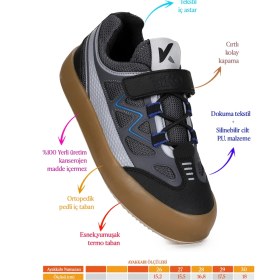 Resim Kiko Kids Plan Günlük Cırtlı Bağcıklı Erkek Çocuk Spor Ayakkabı 