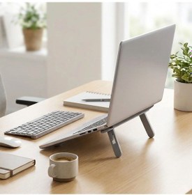 Resim Buffer 2 Kademeli Katlanabilir Laptop Standı Kendiliğinden Güçlü Yapışkanlı, Ergonomik Tablet Yükseltici 