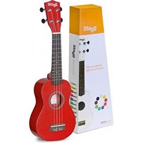 Resim Stagg US-RED Soprano Ukulele Kırmızı - Çanta 