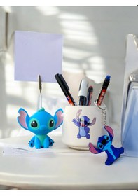 Resim Stitch Sevimli Koala Fotoğraf Not Tutacağı-kalemlik-anahtarlık Seti Hediyelik Tutucu Renkli 