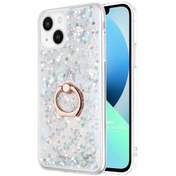 Resim Microsonic Apple Iphone 13 Mini Kılıf Glitter Liquid Holder Gümüş 