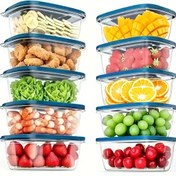 Resim 10 Adet Üst Üste Konulabilir Kapaklı Gıda Saklama Kabı, BPA İçermeyen Plastik Yemek Kutuları - Tahıl, Et ve Sebzeler için Uygun, Bulaşık Makinesi ve Mikrodalga Güvenli 