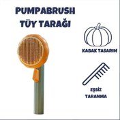 Resim PumpaBrush Kabak Tasarımlı Evcil Hayvan Tarağı 