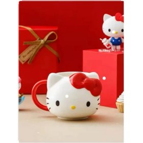 Resim Facnspt Hello Kitty Kırmızı Tokalı Tasarım Kupa Bardak 