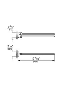 Resim Start İkili Uzun Havluluk, 439 Mm, Duş, Banyo Aksesuarları, Krom, 41183000 Siyah 