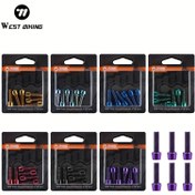 Resim WEST BIKING'den 6 adet M5 x 18mm Düğme Başlı Soket Kapak Vidaları - Bisiklet Gövdeleri için Alüminyum Alaşımlı Altıgen Civatalar, Tam Dişli, Siyah, Çok Renkli Ambalaj (Altın, Mavi, Yeşil, Mor), Çok Yönlü Bisiklet Vidalari | Canlı Tasarım | Altıgen Sürücü Uyumluluğu 
