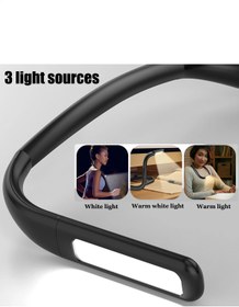 Resim Empressco Şarjlı LED Yumuşak Boyun Askılı Okuma Işığı, 3 Renk, Ayarlanabilir Masa Lambası 