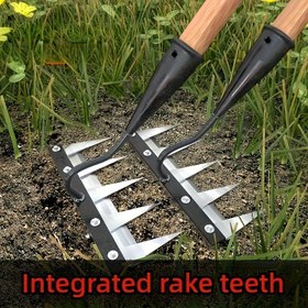 Resim Çok Amaçlı Manganez Çelik Bahçe Çatalı - Dayanıklı Metal Alet, Çim Bakımı ve Toprağın Havalandırılması için İdeal, Çiftlik ve Çim Bakımı için (Kollar Dahil Değil) 