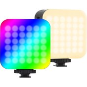 Resim Padalink Andoer D02 Rgb Led Işık 2500k-9000k Renk Sıcaklığı 24 Sahne Efekti Parlaklık Ayarlanabilir Cep Fotografi Işığı Batarya Dahil 