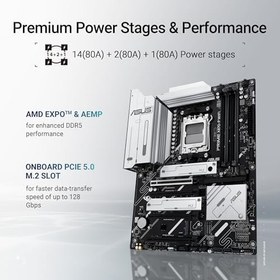 Resim Asus PRIME X870-P WIFI AMD X870 Soket AM5 DDR5 8000+(OC) MHz ATX Gaming (Oyuncu) Anakart 
