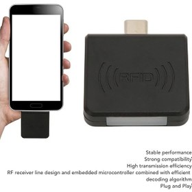 Resim Taşınabilir Rfıd Kimlik Kartı Okuyucu, Tip C Cep Telefonu Akıllı 