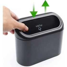 Resim Mega Oto Market Oto Araba Çöp Kutusu Kapaklı Organizer Çöp Kovası Siyah 